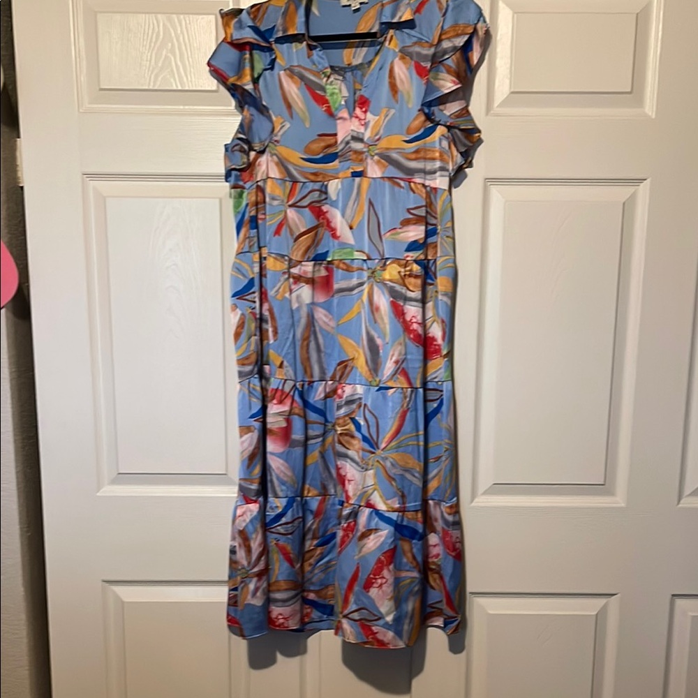 Umgee Multicolor Ruffle Sleeve Dress
